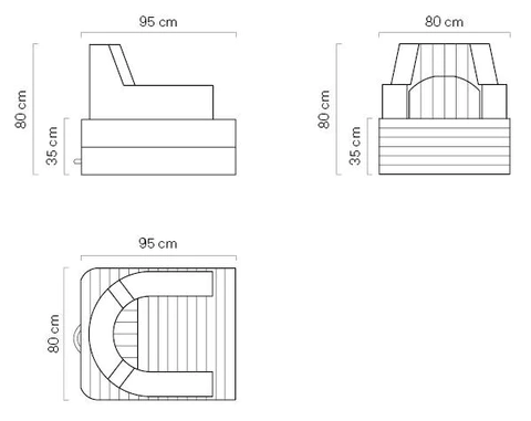 Poltrona Galleggiante per Piscina dimensioni